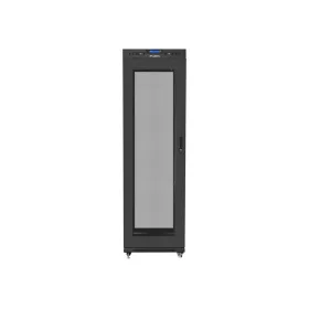   Lanberg 19" szabadon álló rack szekrény 42U/600X1000 perforált ajtó, lapraszerelt, LCD kijelző, fekete V2