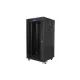 Lanberg 19" szabadon álló rack szekrény 22U/600X600 üvegajtó, lapraszerelt, LCD kijelző, fekete V2