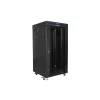 Lanberg 19" szabadon álló rack szekrény 22U/600X600 üvegajtó, lapraszerelt, LCD kijelző, fekete V2