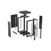 Lanberg 19" szabadon álló rack szekrény 24U/600X600 üvegajtó, lapraszerelt, LCD kijelző, fekete V2