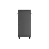 Lanberg 19" szabadon álló rack szekrény 24U/600X600 üvegajtó, lapraszerelt, LCD kijelző, fekete V2
