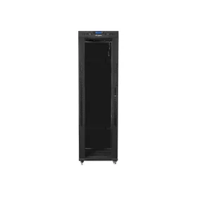   Lanberg 19" szabadon álló rack szekrény 42U/600X600 üvegajtó, lapraszerelt, LCD kijelző, fekete V2