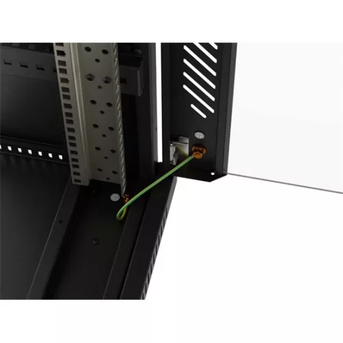 Lanberg 19" szabadon álló rack szekrény 24U/600X800 üvegajtó, lapraszerelt, LCD kijelző, fekete V2
