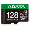ADATA MicroSD kártya - 128GB microSDXC UHS-I U3 Class10 A2 V30 (R/W: 180/160 MB/s) + adapter
