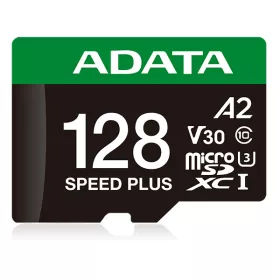  ADATA MicroSD kártya - 128GB microSDXC UHS-I U3 Class10 A2 V30 (R/W: 180/160 MB/s) + adapter