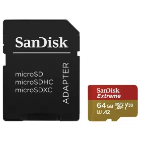   SanDisk MicroSD kártya - 64GB microSDXC Extreme (170/80 MB/s, Class 10 UHS-I U3, A2 V30) + adapter