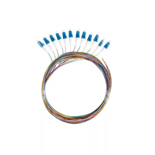 Lanberg Optikai pigtail SM 12xLC/UPC 9/125 G657A1 színes SEMI TIGHT 2m