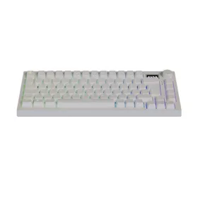   AVAX GM02 PRO Fehér 75% Gasket RGB tri-mode mechanikus billentyűzet Gateron piros switch, magyar kiosztás