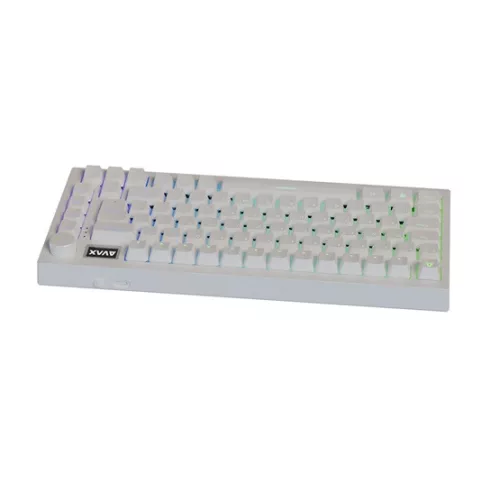 AVAX GM02 PRO Fehér 75% Gasket RGB tri-mode mechanikus billentyűzet Gateron piros switch, magyar kiosztás