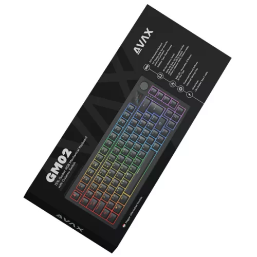 AVAX GM02 75% Gasket RGB mechanikus vezetékes billentyűzet Outemu piros switch