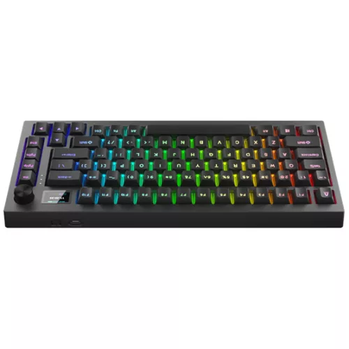 AVAX GM02 PRO 75% Gasket RGB tri-mode mechanikus billentyűzet Gateron sárga switch, magyar kiosztás