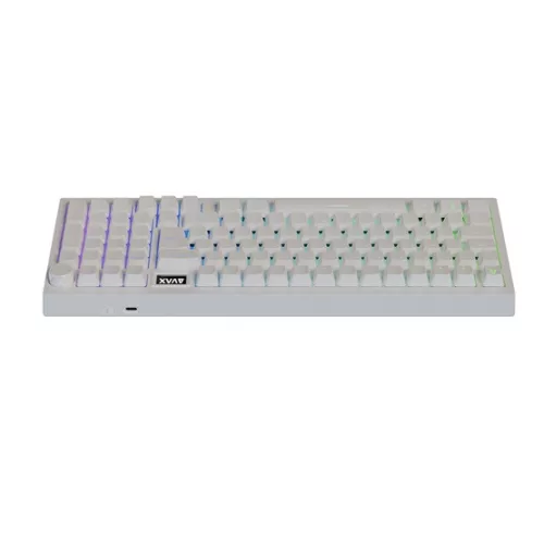 AVAX GM03 PRO Fehér 98% Gasket RGB tri-mode mechanikus billentyűzet Gateron piros switch, magyar kiosztás