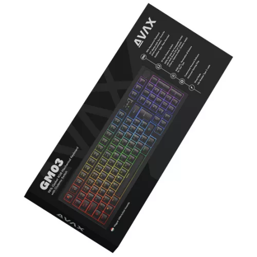 AVAX GM03 98% Gasket RGB mechanikus vezetékes billentyűzet Outemu piros switch