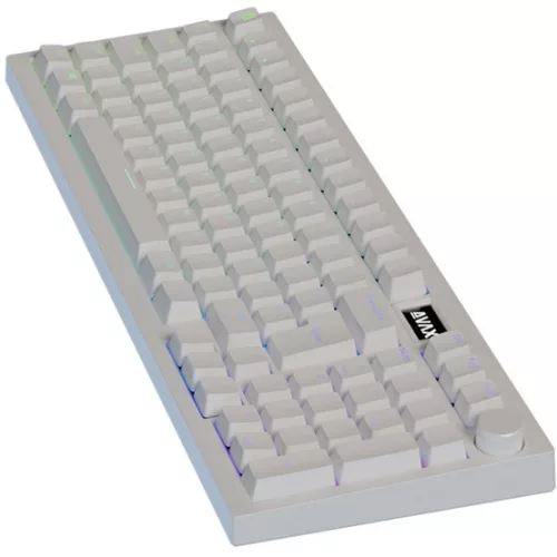 AVAX GM03 PRO Fehér 98% Gasket RGB tri-mode mechanikus billentyűzet Gateron sárga switch, magyar kiosztás