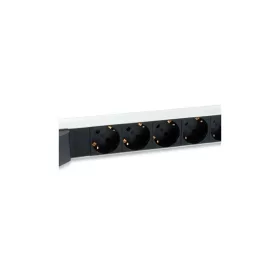   Equip Hálózati Elosztó - 333312 (C14, 6x Schuko, Rack 1U, biztosíték, 1,8m kábel, aluminium, fekete)
