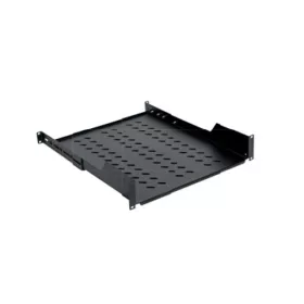   Legrand Rackszekrény polc - 1U-19", 4 ponton rögzíthető, kihúzható, 425mm (600 mély szekrényekhez), max: 50 kg, Fekete)