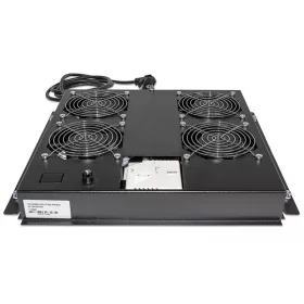   Manhattan Rackszekrény ventilátor - 712866 (19", tetőre szerelhető, 4 ventilátor, termosztát, fekete)