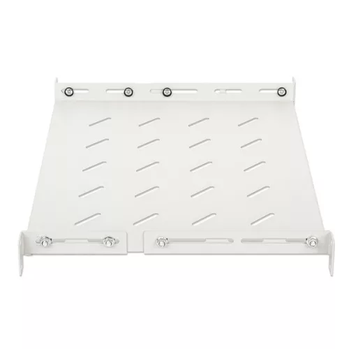 Manhattan Rackszekrény polc - 713726 (19", 1U, fix rögzítés, változtatható sínekkel: 350 - 550 mm mély, 20kg, szürke)