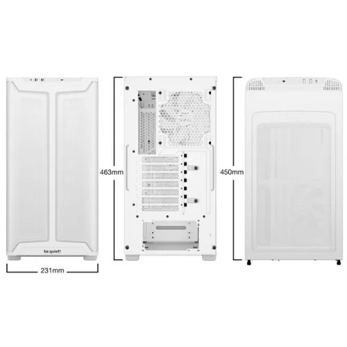 Be Quiet! Számítógépház - Pure Base 501 DX White (ATX, edzett üveg oldallap, fehér)