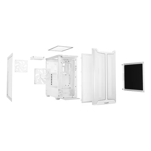 Be Quiet! Számítógépház - Pure Base 501 DX White (ATX, edzett üveg oldallap, fehér)