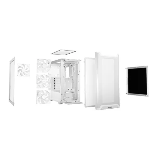 Be Quiet! Számítógépház - Pure Base 501 LX White (ATX, edzett üveg oldallap, fehér)