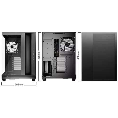 Be Quiet! Számítógépház - LIGHT BASE 500 LX Black (ATX, edzett üveg oldallap, fekete)