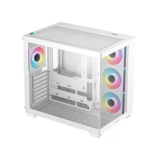 Deepcool Számítógépház - Cg530 4F Wh (Fehér, Ablakos, 4X12Cm A-RGB, Btf, Atx, 2XUSB3.0, 1XUSB2.0)