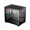 Deepcool Számítógépház - Cg530 4F (Fekete, Ablakos, 4X12Cm A-RGB, Btf, Atx, 2XUSB3.0, 1XUSB2.0)