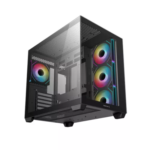 Deepcool Számítógépház - Cg530 4F (Fekete, Ablakos, 4X12Cm A-RGB, Btf, Atx, 2XUSB3.0, 1XUSB2.0)