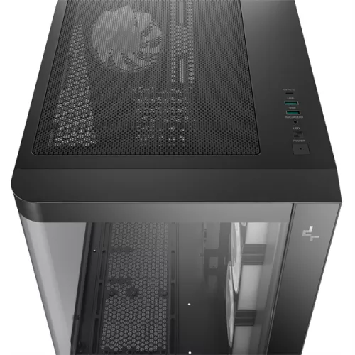 DeepCool Számítógépház - CG530U 4F (fekete, ablakos, 4x12cm A-RGB, BTF, ATX, 2xUSB3.0, 1xUSB2.0)