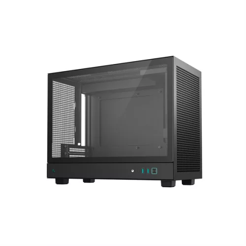 DeepCool Számítógépház - CH160 PLUS (fekete, mATX, 2xUSB3.0, Type-C, fekete)