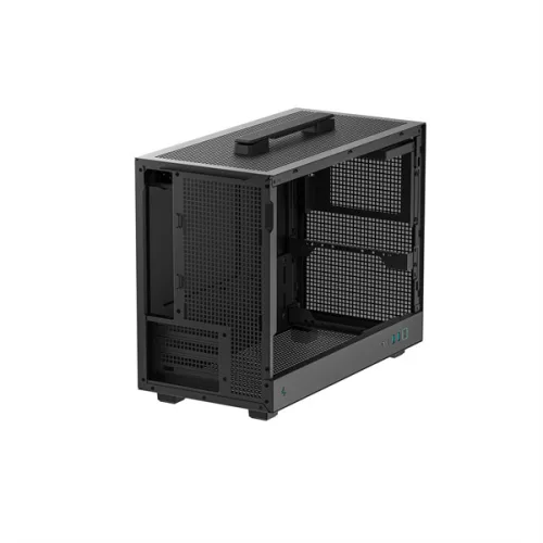 DeepCool Számítógépház - CH160 PLUS (fekete, mATX, 2xUSB3.0, Type-C, fekete)
