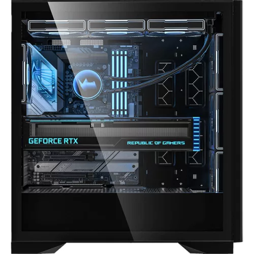 Formula Számítógépház - AirPower G5 EX Black (fekete, ablakos, 4x12cm venti, EATX, 2xUSB3.0, 1xType-C)