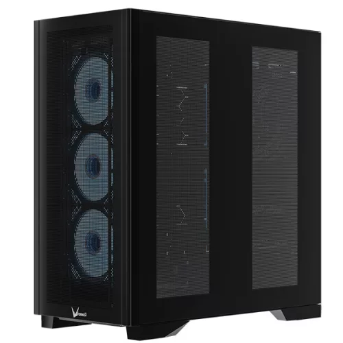 Formula Számítógépház - AirPower G5 EX Black (fekete, ablakos, 4x12cm venti, EATX, 2xUSB3.0, 1xType-C)