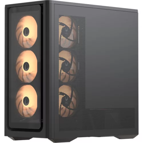 Formula Számítógépház - Air Power G9 Duo PA Black (fekete, ablakos, 4x12cm venti, EATX, 2xUSB3.0, 1xType-C)