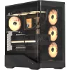 Formula Számítógépház - Crystal U9 PA Black (fekete, ablakos, 4x12cm venti, EATX, 2xUSB3.0, 1xType-C)