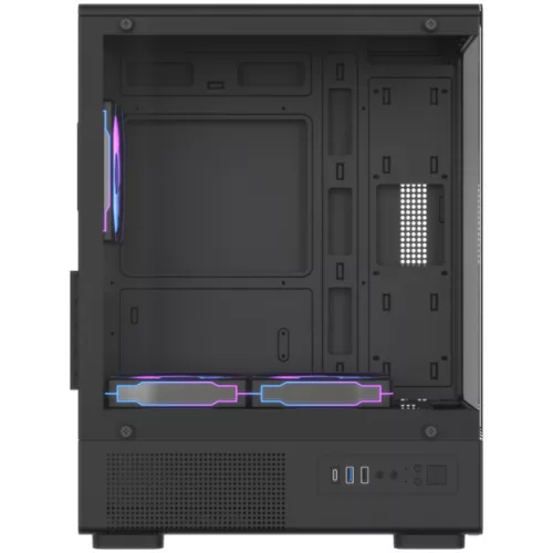 Formula Számítógépház - Crystal Z1CM Plus Black AR V2 (fekete, ablakos, mATX,3x12 cm venti,1xUSB2.0, 1xUSB3.0, 1xType-C)