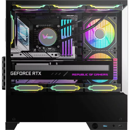Formula Számítógépház - Crystal Z1M Black (fekete, ablakos, mATX, 1xUSB3.0, 1xUSB2.0)