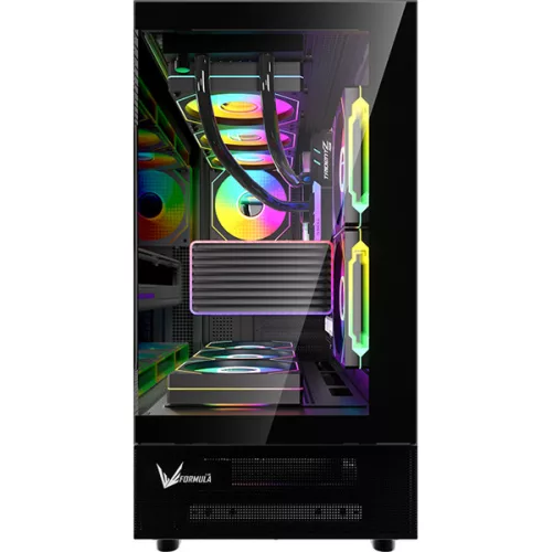 Formula Számítógépház - Crystal Z8 Cosmic Black (fekete, ablakos, 6x12cm venti, ATX, 1xUSB3.0, 1xUSB2.0, 1xType-C)