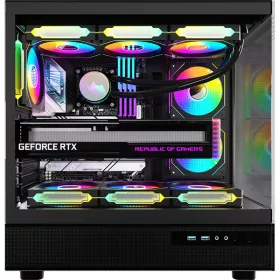   Formula Számítógépház - Crystal Z8 Floe Black (fekete, ablakos, 6x12cm venti, mATX, 1xUSB3.0, 1xUSB2.0, 1xType-C)