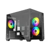 ID-Cooling Számítógépház - VIEW 500 ARGB (ablakos, 3x12cm A-RGB, BTF, mATX, 1xUSB3.0, 1xUSB2.0, fekete)