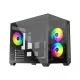 ID-Cooling Számítógépház - VIEW 500 ARGB (ablakos, 3x12cm A-RGB, BTF, mATX, 1xUSB3.0, 1xUSB2.0, fekete)