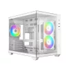 ID-Cooling Számítógépház - VIEW 500 ARGB WH (ablakos, 3x12cm A-RGB, BTF, mATX, 1xUSB3.0, 1xUSB2.0, fehér)