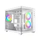 ID-Cooling Számítógépház - VIEW 500 ARGB WH (ablakos, 3x12cm A-RGB, BTF, mATX, 1xUSB3.0, 1xUSB2.0, fehér)