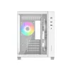 ID-Cooling Számítógépház - VIEW 500 ARGB WH (ablakos, 3x12cm A-RGB, BTF, mATX, 1xUSB3.0, 1xUSB2.0, fehér)