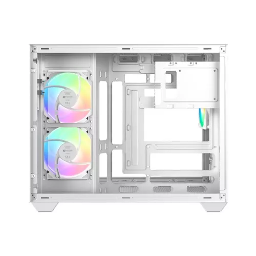 ID-Cooling Számítógépház - VIEW 500 ARGB WH (ablakos, 3x12cm A-RGB, BTF, mATX, 1xUSB3.0, 1xUSB2.0, fehér)