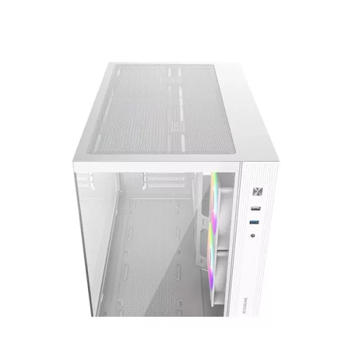 ID-Cooling Számítógépház - VIEW 500 ARGB WH (ablakos, 3x12cm A-RGB, BTF, mATX, 1xUSB3.0, 1xUSB2.0, fehér)