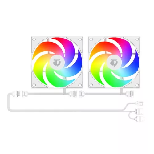 ID-Cooling Számítógépház - VIEW 500 ARGB WH (ablakos, 3x12cm A-RGB, BTF, mATX, 1xUSB3.0, 1xUSB2.0, fehér)