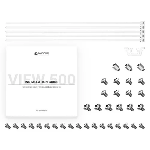 ID-Cooling Számítógépház - VIEW 500 ARGB WH (ablakos, 3x12cm A-RGB, BTF, mATX, 1xUSB3.0, 1xUSB2.0, fehér)