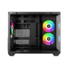 ID-Cooling Számítógépház - VIEW 500 ARGB (ablakos, 3x12cm A-RGB, BTF, mATX, 1xUSB3.0, 1xUSB2.0, fekete)